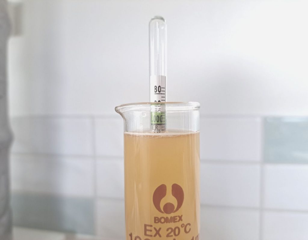Image of DIY Distilling final gravity reading of whiskey wash