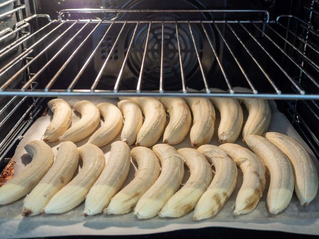Banana Moonshine Recipe (How To Make Easy Banana Brandy At Home) 6 Image of DIY Distilling baking bananas in the over before fermentation